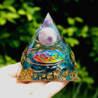 NirVana™ Handcrafted Amethyst Crystal Sphere Orgonite Pyramid - Happy Living Well