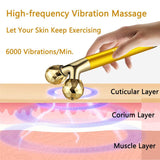 PUR™ 24k Golden Vibrating Facial Roller Massager - Happy Living Well