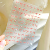 New Crystal Bow Nail Stickers with Elegant Lines