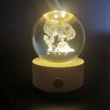 LED Crystal Ball with Astronaut and Galaxy Decor