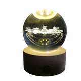 LED Crystal Ball with Astronaut and Galaxy Decor