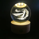LED Crystal Ball with Astronaut and Galaxy Decor