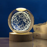 LED Crystal Ball with Astronaut and Galaxy Decor
