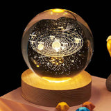 LED Crystal Ball with Astronaut and Galaxy Decor