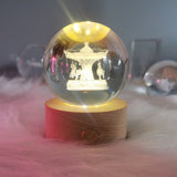LED Crystal Ball with Astronaut and Galaxy Decor