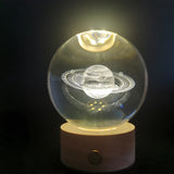 LED Crystal Ball with Astronaut and Galaxy Decor