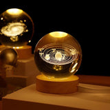 LED Crystal Ball with Astronaut and Galaxy Decor