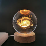 LED Crystal Ball with Astronaut and Galaxy Decor