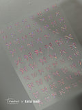 New Crystal Bow Nail Stickers with Elegant Lines