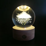 LED Crystal Ball with Astronaut and Galaxy Decor