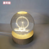 LED Crystal Ball with Astronaut and Galaxy Decor