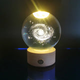 LED Crystal Ball with Astronaut and Galaxy Decor