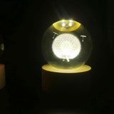 LED Crystal Ball with Astronaut and Galaxy Decor
