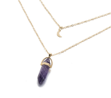 Mystic Moon™ Natural Crystal Pendant Necklace - Happy Living Well